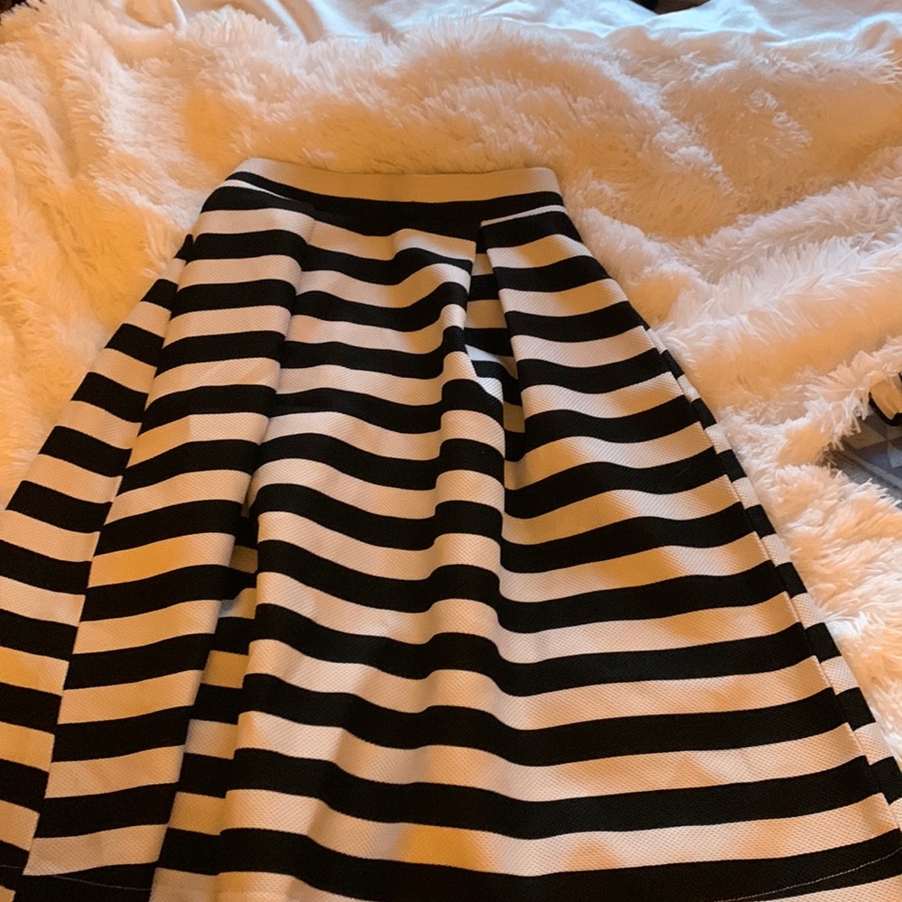 Black and white striped skirt